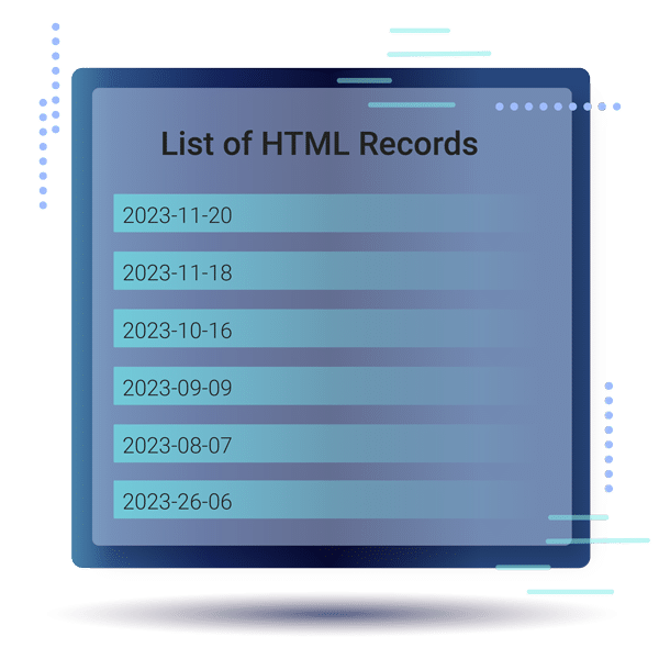 List of HTML Records